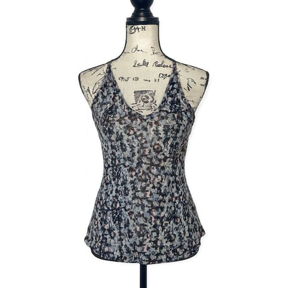 Silence + Noise Urban Outfitters Abstract Print Racerback Tank Top M Zip Back - Picture 1 of 5